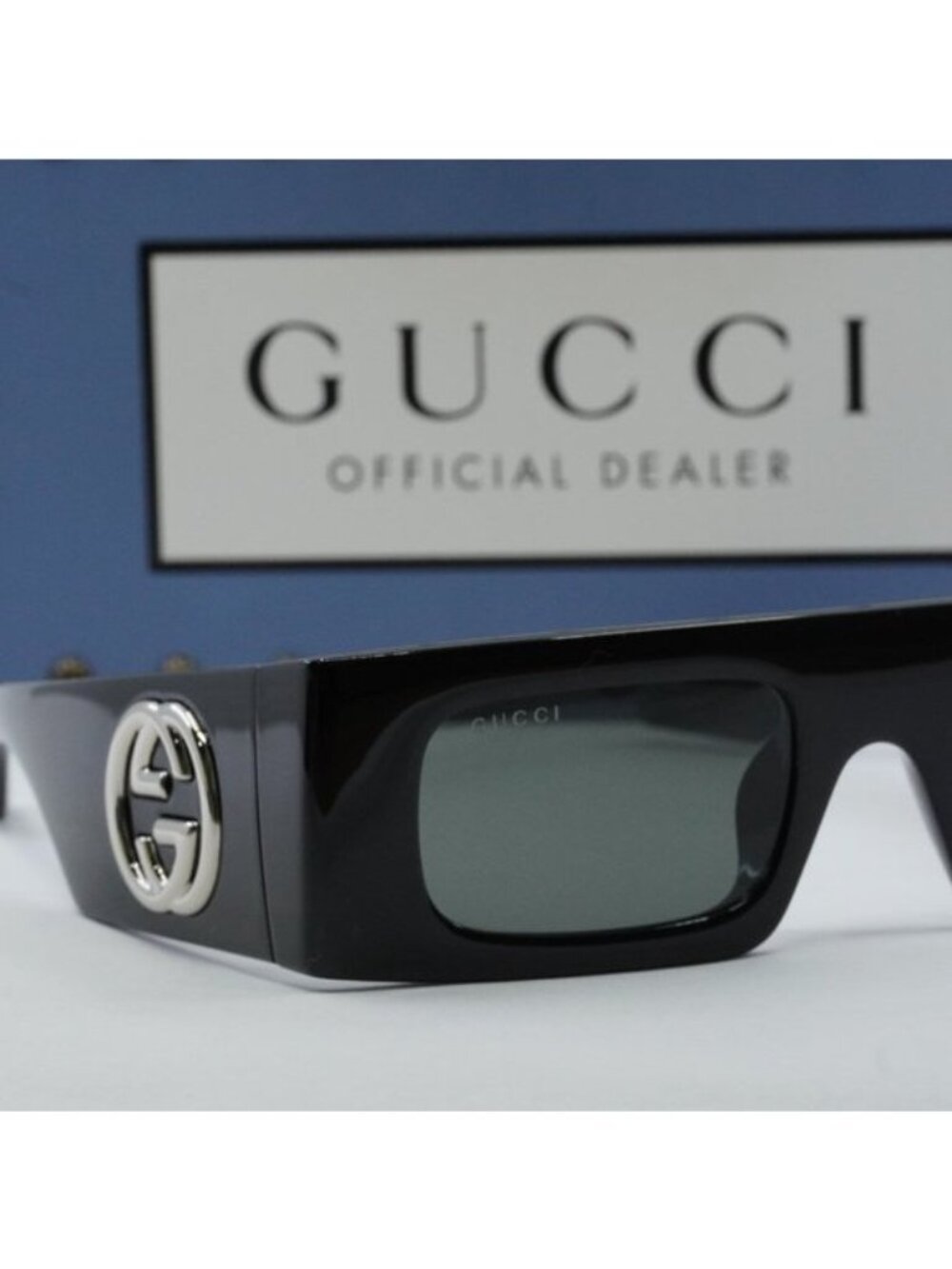 Gucci GG1646S 001 Rectangle Sunglasses - Black/Grey - Picture 7 of 11